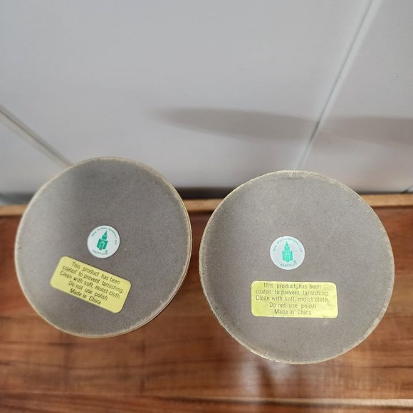 Set of 2 Partylite Gold Tone Brass Taper Candlestick Candleholders 7” - Picture 9 of 12